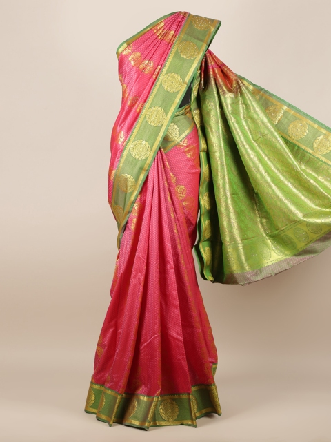

Pothys Pink & Gold-Toned Art Silk Woven Design Saree