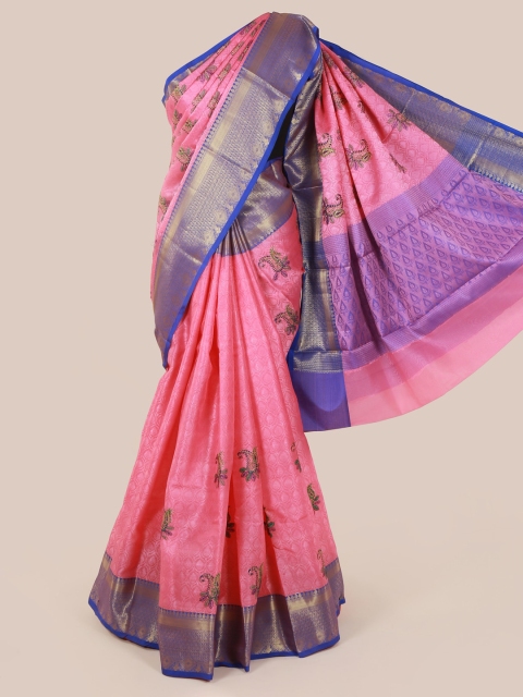 

Pothys Pink Woven Design Cotton Blend Saree