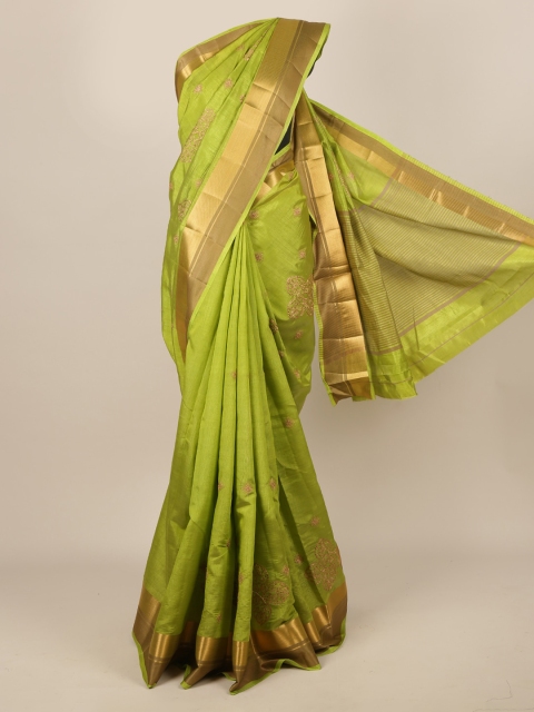 

Pothys Green Woven Design Jute Silk Saree