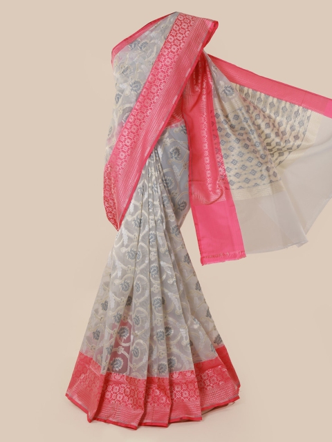 

Pothys Grey Woven Design Tissue Saree