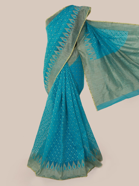 

Pothys Blue Woven Design Supernet Saree