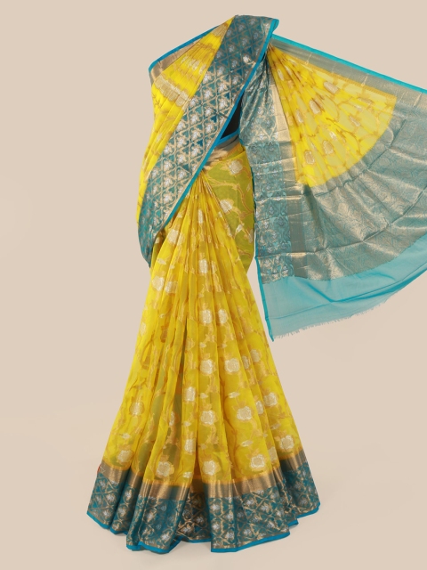 

Pothys Yellow Woven Design Tissue Saree