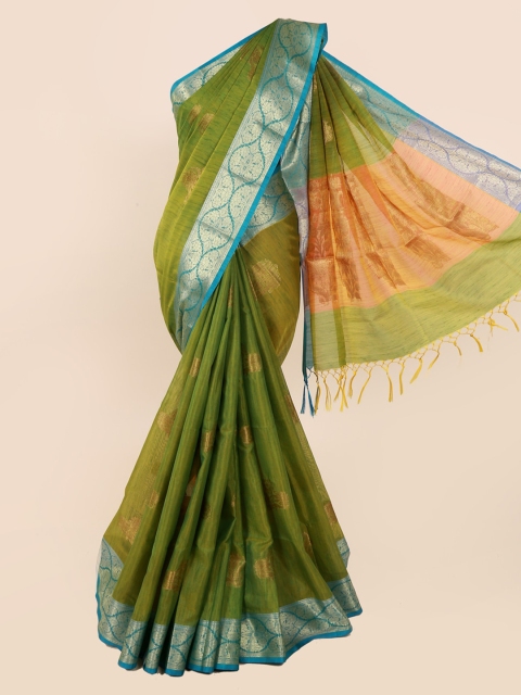 

Pothys Green Woven Design Cotton Blend Saree