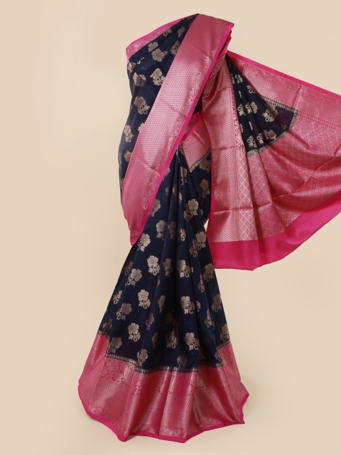 

Pothys Navy Blue Woven Design Tissue Saree