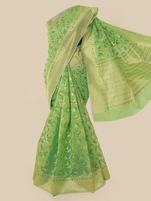 

Pothys Green Woven Design Tissue Saree