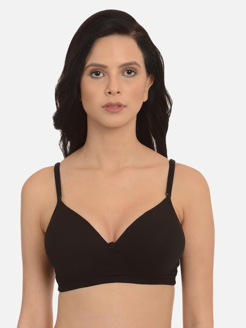 

mod & shy Black Solid Non-Wired Lightly Padded Everyday Bra MS82M