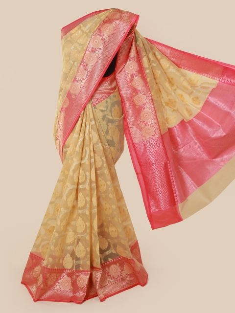 

Pothys Green & Pink Tissue Woven Design Saree