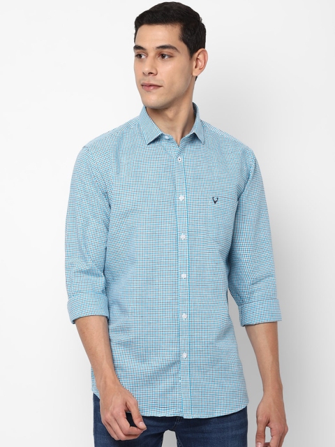 

Allen Solly Men Blue & Off-White Slim Fit Checked Casual Shirt