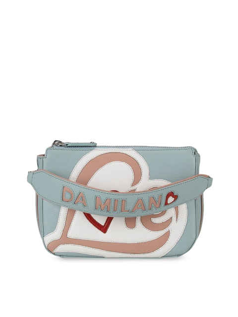 

Da Milano Turquoise Blue Textured Handheld Bag