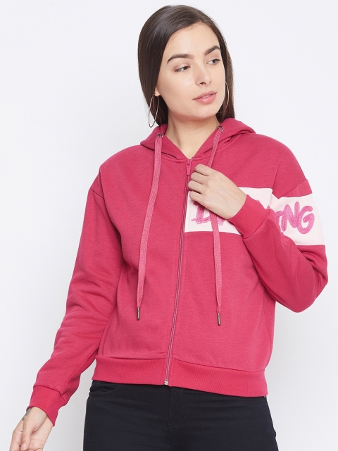 

CAMLA Women Fuchsia Solid Sweatshirt