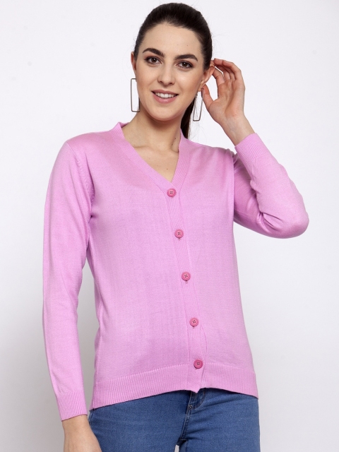 

Kalt Women Lavender Solid Cardigan Sweater