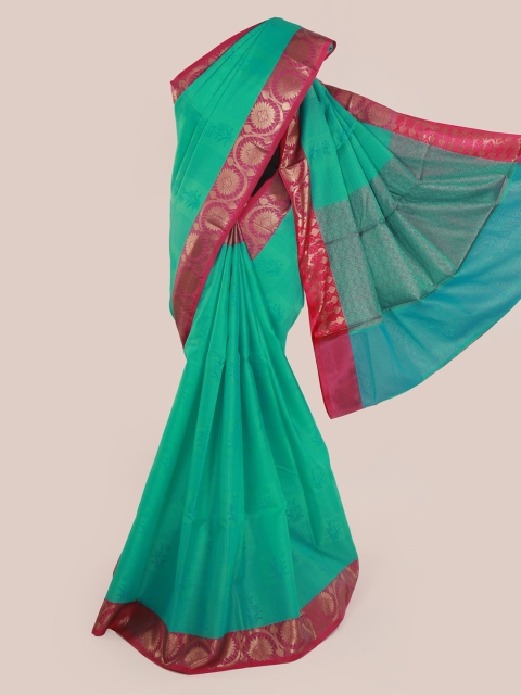 

Pothys Green Printed Cotton Blend Saree