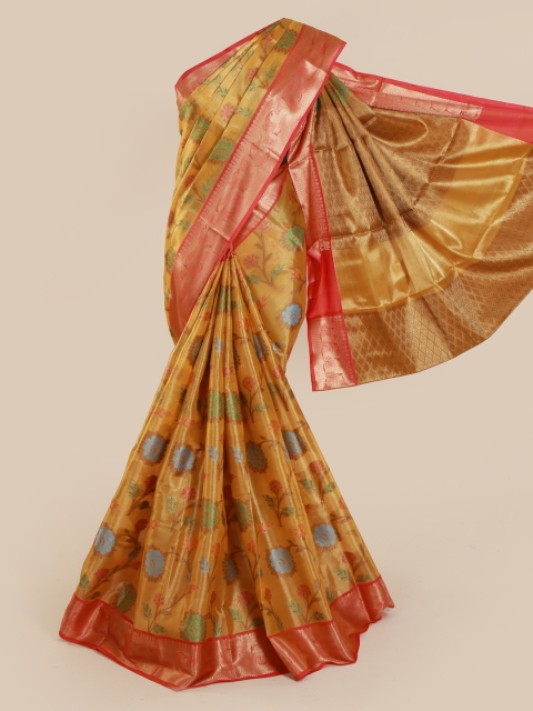 

Pothys Yellow Woven Design Tissue Saree