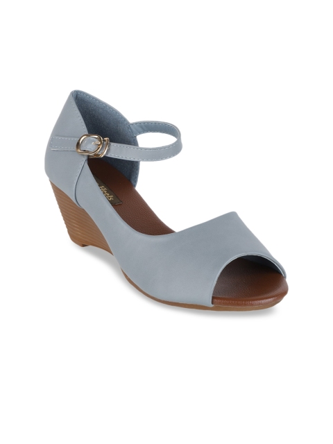 

Flat n Heels Women Blue Colourblocked Peep Toes
