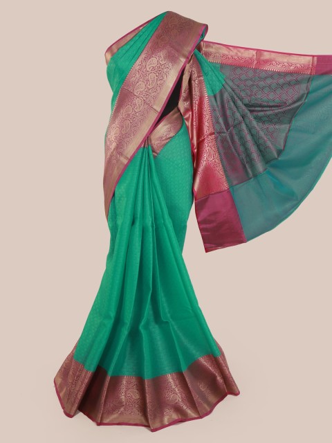 

Pothys Sea Green & Pink Cotton Blend Woven Design Saree