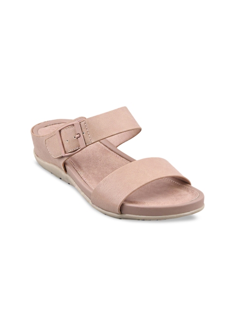 

Stelatoes Women Pink Solid PU Open Toe Flats