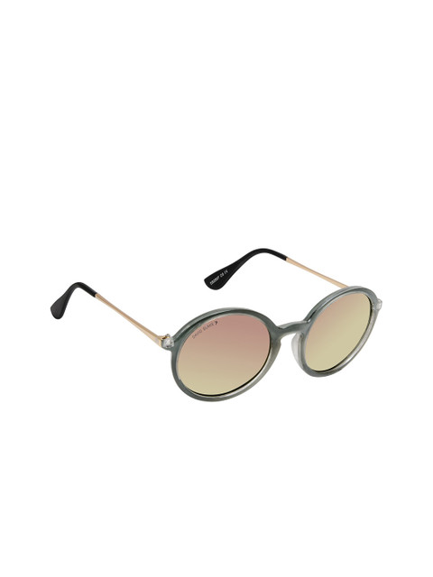 

David Blake Unisex Purple Lens & Gunmetal-Toned Round Sunglasses with Polarised and UV Protected Lens, Grey