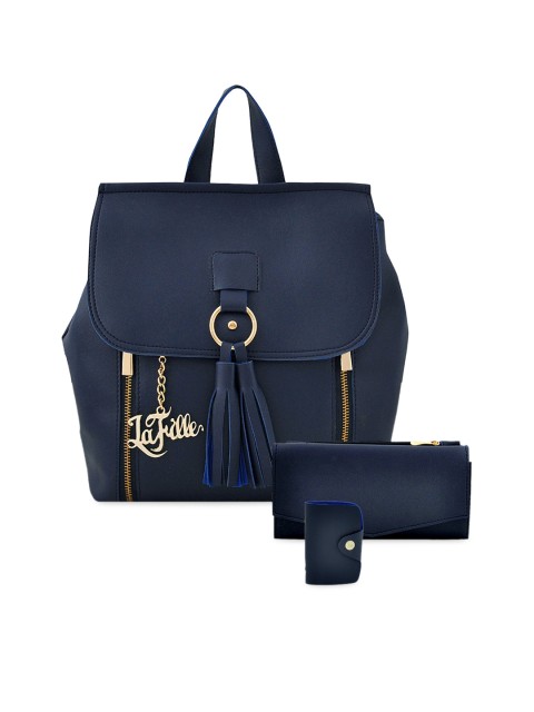 

LaFille Blue Solid Handheld Bag Pack of 3