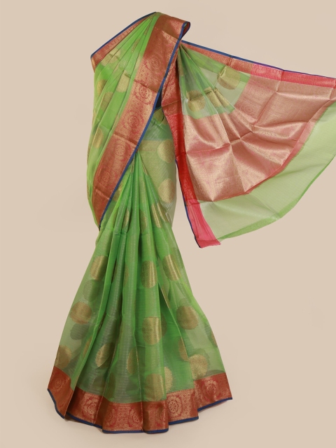 

Pothys Green Woven Design Tissue Saree