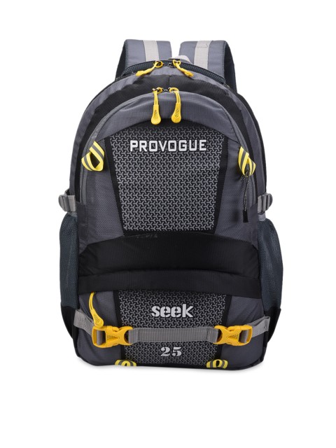 

Provogue Unisex Grey & Black Graphic Backpack