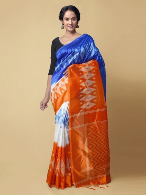 

Unnati Silks Multicoloured Art Silk Colourblocked Mysore Silk Saree, Multi