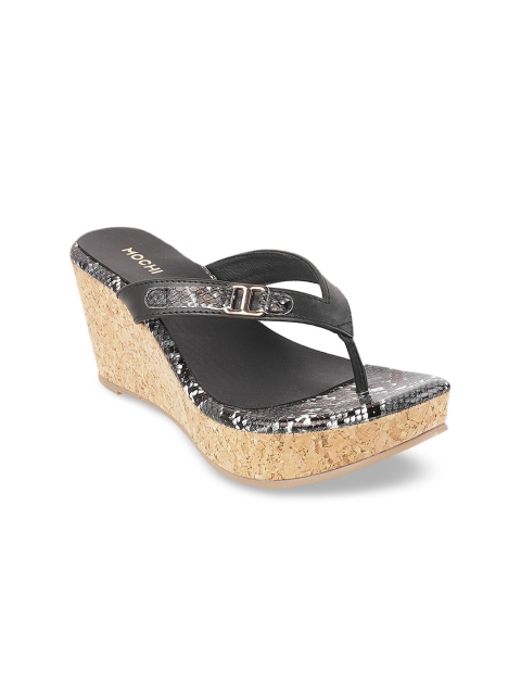 

Mochi Women Black Solid Sandals