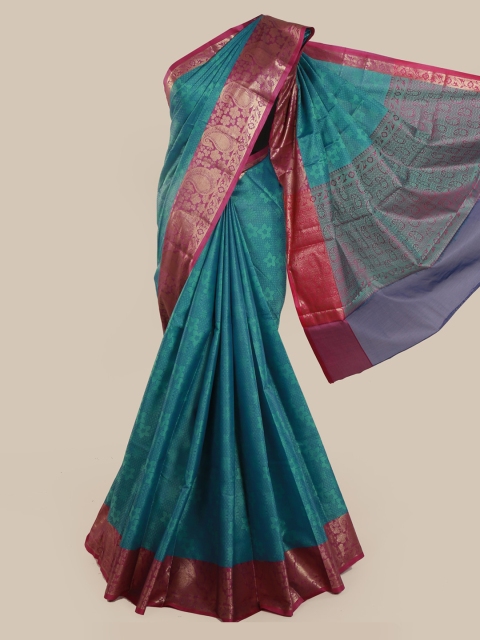 

Pothys Blue Woven Design Cotton Blend Saree