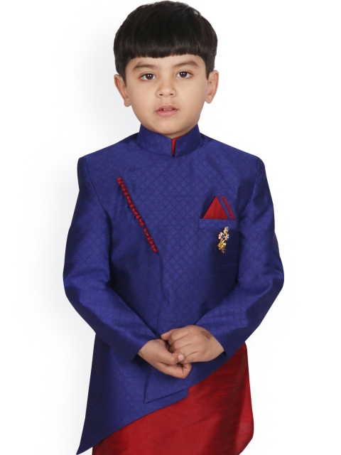

SG YUVRAJ Boys Blue Striped Tailored Jacket
