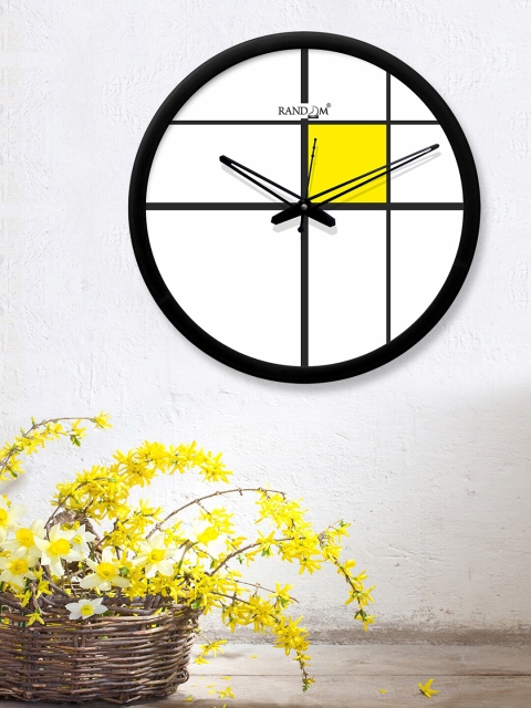 

RANDOM White & Yellow Round Printed 30.4 cm Analogue Wall Clock
