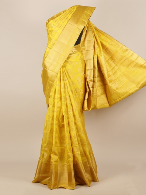 

Pothys Yellow Woven Design Jute Silk Saree