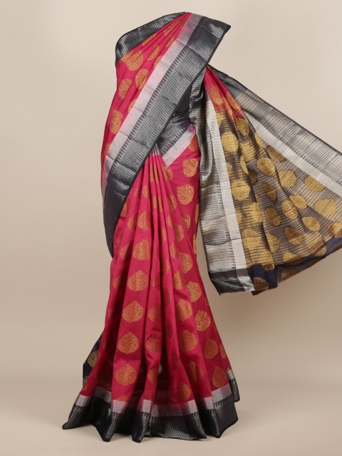 

Pothys Magenta Woven Design Jute Silk Saree