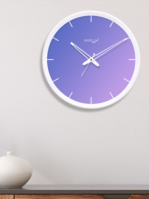 

RANDOM Purple & White Round Solid 30.4 cm Analogue Wall Clock
