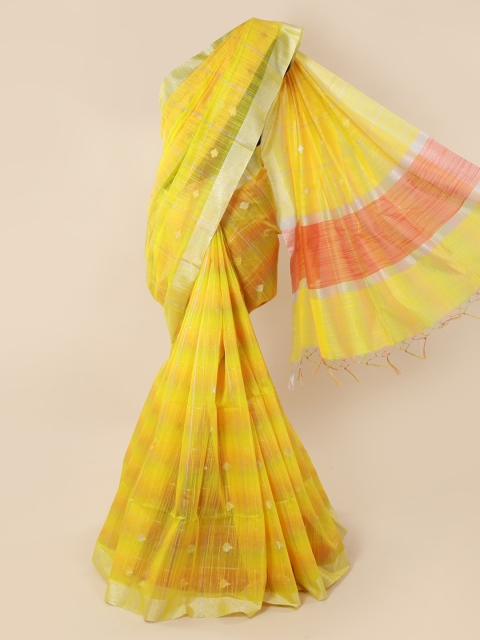 

Pothys Yellow Striped Saree