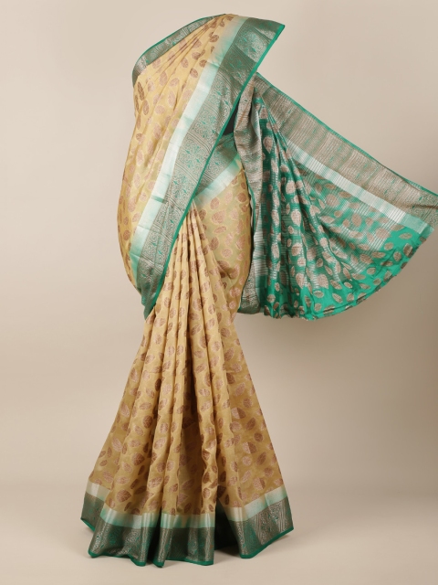 

Pothys Gold-Toned Woven Design Jute Silk Saree