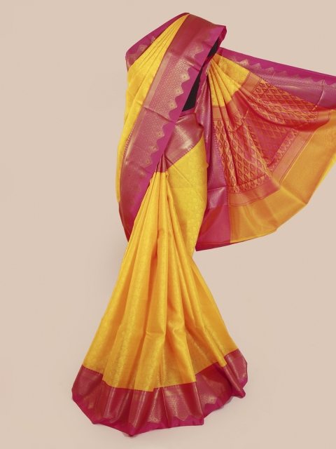 

Pothys Yellow Woven Design Cotton Blend Saree
