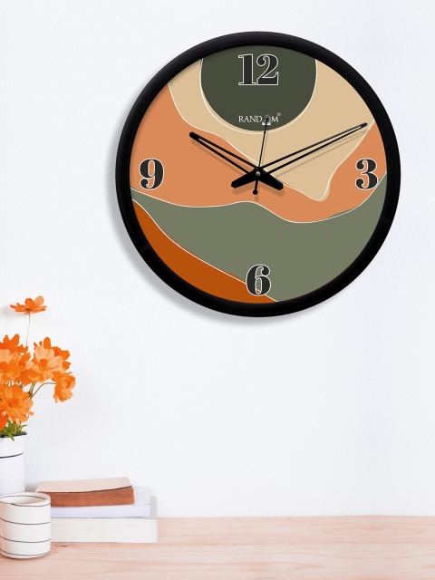

RANDOM Orange & Olive Green Round Printed 30.4 cm Analogue Wall Clock