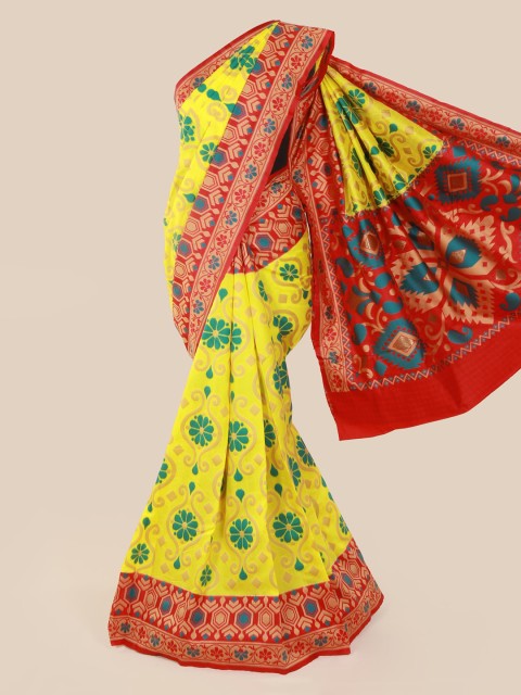 

Pothys Yellow Woven Design Cotton Blend Saree