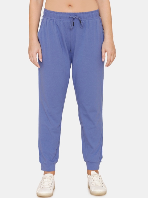 

Zelocity by Zivame Women Blue Solid Relaxed-Fit Joggers