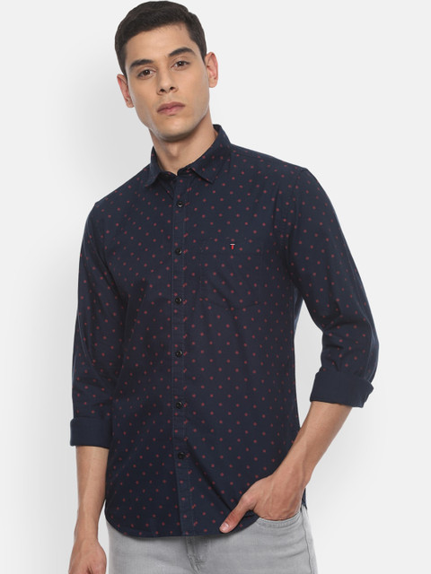 

Louis Philippe Jeans Men Navy Blue Slim Fit Printed Casual Shirt