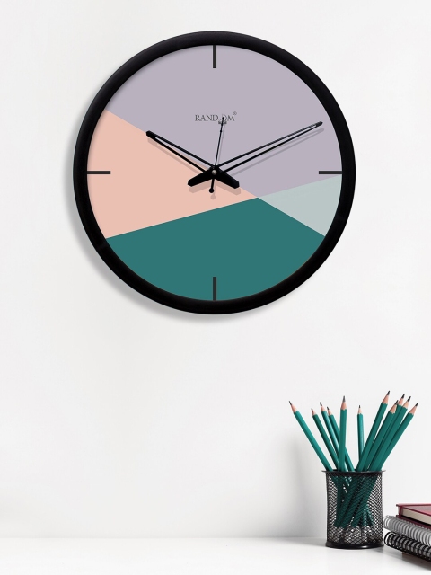 

RANDOM Green & Purple Round Colourblocked 30.4 cm Analogue Wall Clock