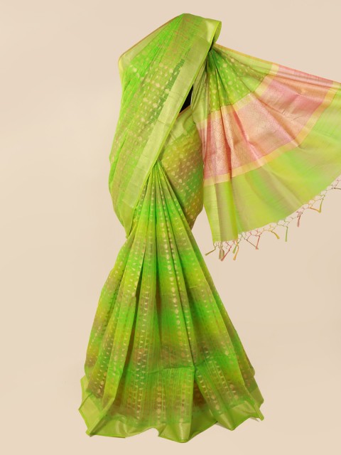 

Pothys Green Woven Design Cotton Blend Saree