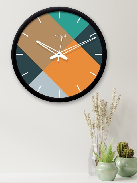 

RANDOM Multicoloured Round Colourblocked 30.4 cm Analogue Wall Clock, Multi