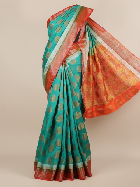 

Pothys Green Woven Design Jute Silk Saree