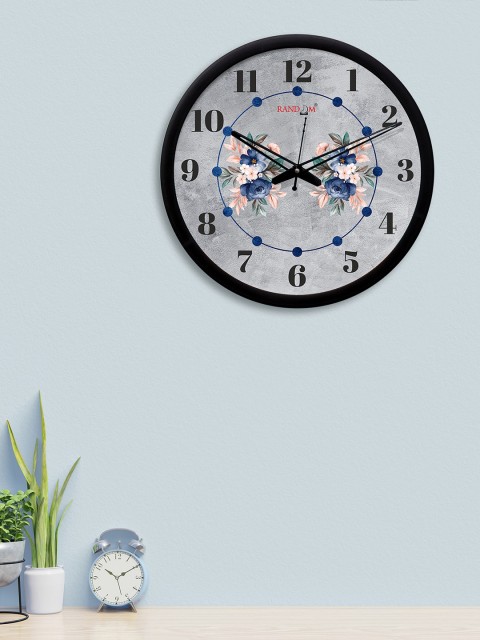 

RANDOM Grey & Peach-Coloured Round Printed 30.4 cm Analogue Wall Clock