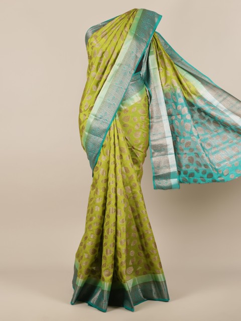 

Pothys Green Woven Design Jute Silk Saree