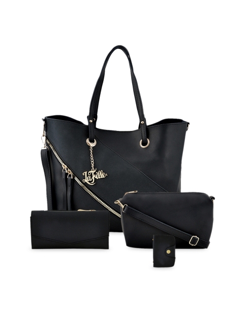 

LaFille Black Solid Handheld Bag