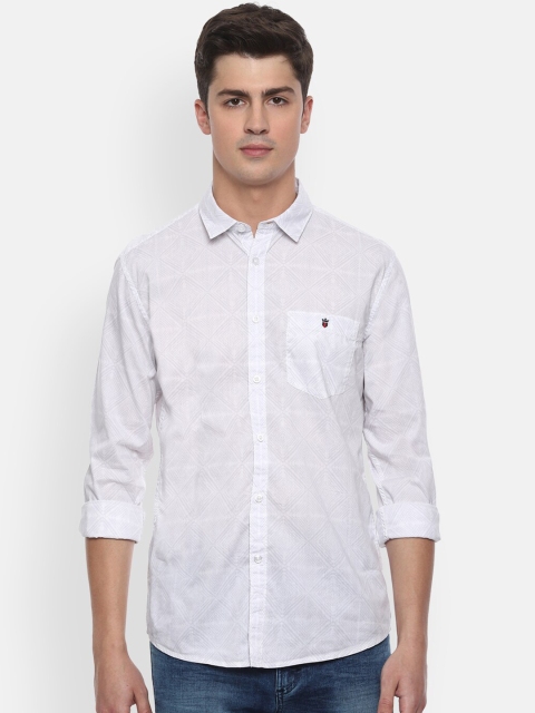 

Louis Philippe Jeans Men White Slim Fit Printed Casual Shirt