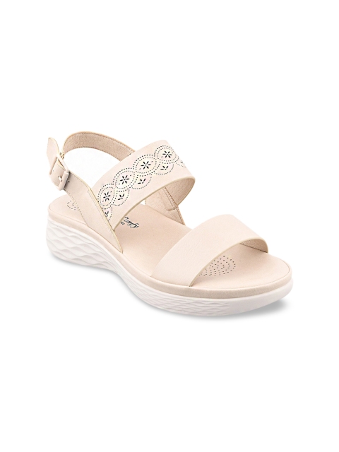 

Stelatoes Women Beige Colourblocked PU Open Toe Flats