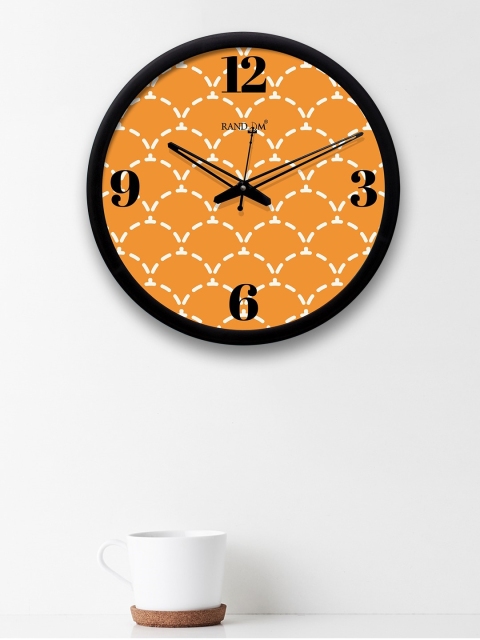

RANDOM Orange & White Round Printed 30.4 cm Analogue Wall Clock