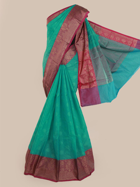 

Pothys Green Woven Design Cotton Blend Saree